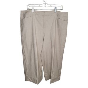 Lane Bryant linen blend cuffed cropped pants size 18